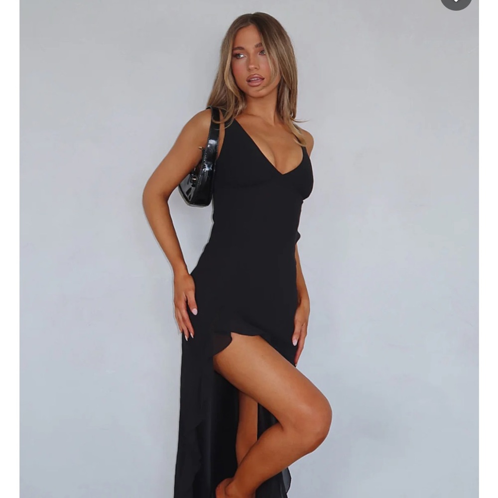 Tell Me Everything Black Maxi Dress WhiteFox XXS